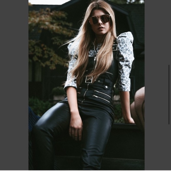 WeWoreWhat Vegan Leather Overalls - Picture 6 of 14